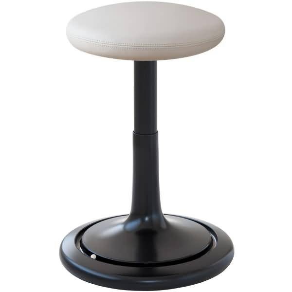 Sitz- und Stehhocker Classic tall 55-77cm Leder schwarz/weiß/schwarz