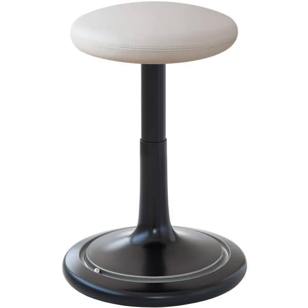 Sitz- und Stehhocker Classic regular 42-64cm Leder schwarz/weiß/silber