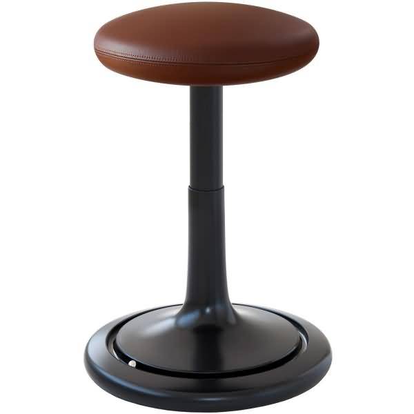 Sitz- und Stehhocker Classic regular 42-64cm Leder schwarz/braun/schwarz