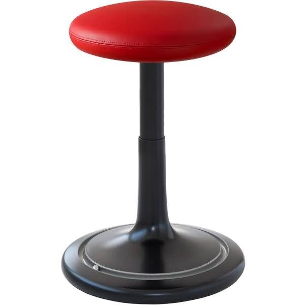 Sitz- und Stehhocker Classic tall 55-77cm Leder schwarz/rot/silber