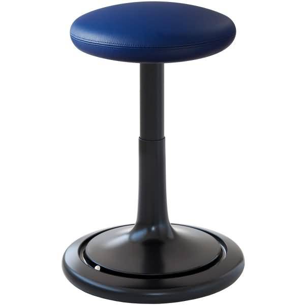 Sitz- und Stehhocker Classic tall 55-77cm Leder schwarz/blau/schwarz