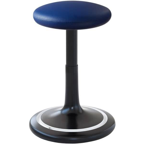 Sitz- und Stehhocker Classic regular 42-64cm Leder schwarz/blau/weiß