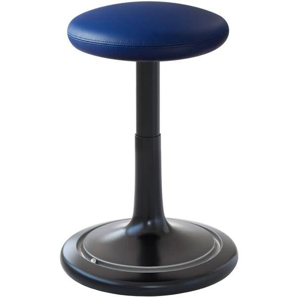 Sitz- und Stehhocker Classic regular 42-64cm Leder schwarz/blau/silber