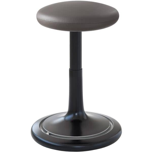 Sitz- und Stehhocker Classic tall 55-77cm Leder schwarz/grau/silber