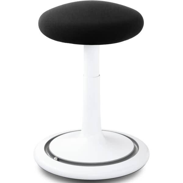 Sitz- und Stehhocker Classic tall 55-77cm Gestrick weiß/schwarz/silber