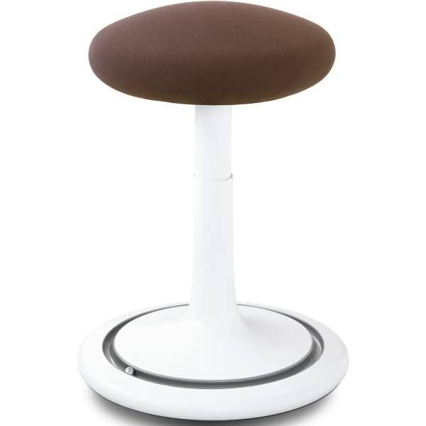 Sitz- und Stehhocker Classic tall 55-77cm Gestrick weiß/braun/silber