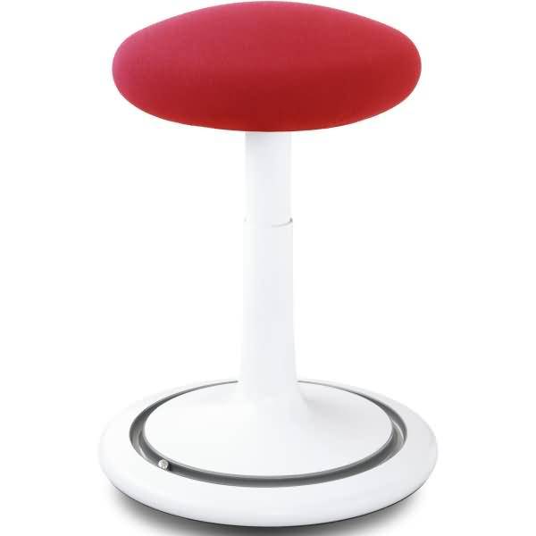 Sitz- und Stehhocker Classic tall 55-77cm Gestrick weiß/rot/silber