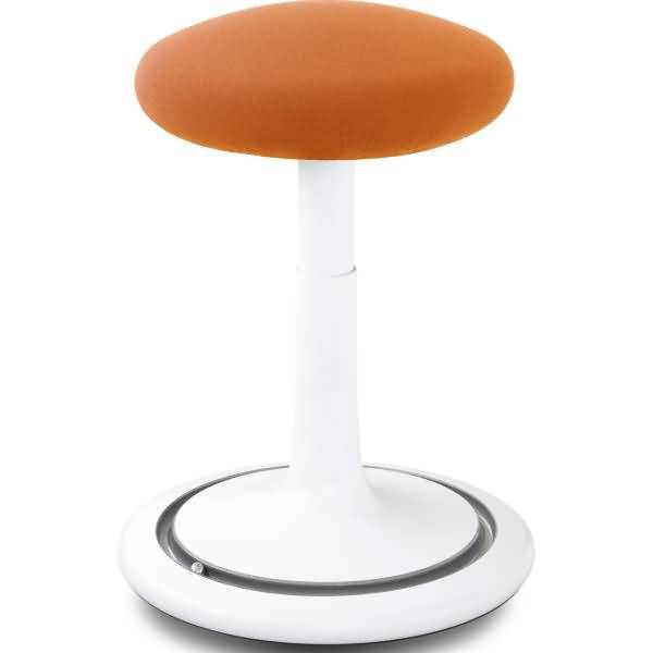 Sitz- und Stehhocker Classic regular 42-64cm Gestrick weiß/orange/silber