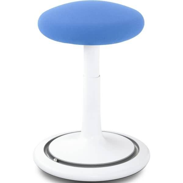 Sitz- und Stehhocker Classic regular 42-64cm Gestrick weiß/hellblau/silber