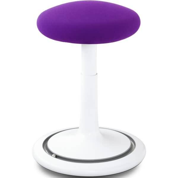 Sitz- und Stehhocker Classic tall 55-77cm Gestrick weiß/purpur/silber