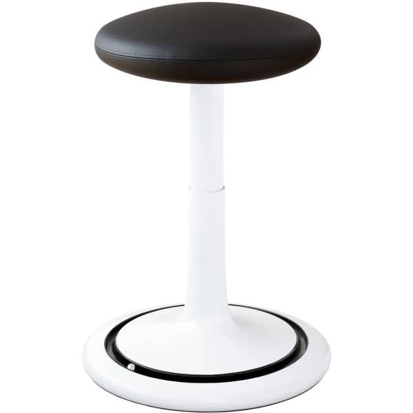 Sitz- und Stehhocker Classic tall 55-77cm skai Kunstleder weiß/schwarz/schwarz