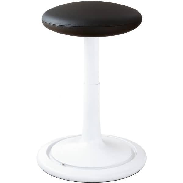 Sitz- und Stehhocker Classic tall 55-77cm skai Kunstleder weiß/schwarz/weiß