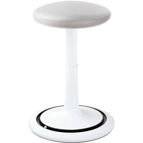 Sitz- und Stehhocker Classic tall 55-77cm skai Kunstleder weiß/weiß/schwarz