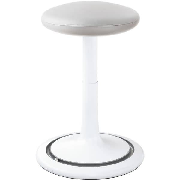 Sitz- und Stehhocker Classic tall 55-77cm skai Kunstleder weiß/weiß/silber