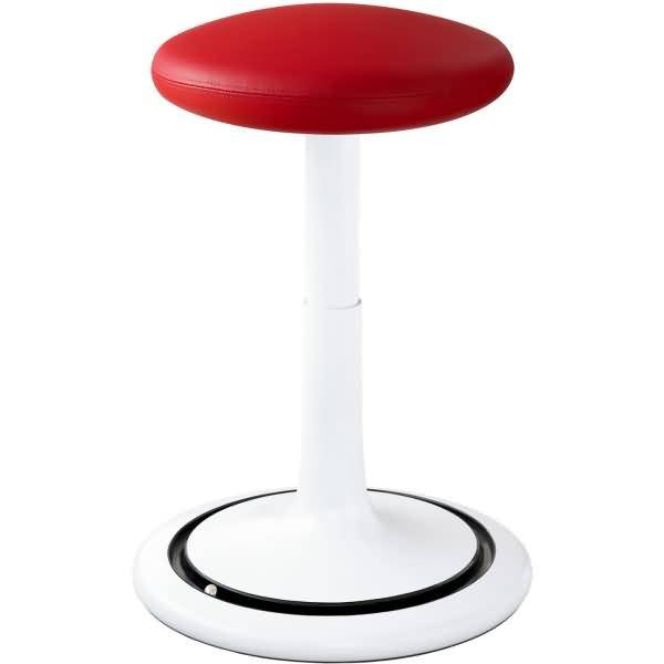 Sitz- und Stehhocker Classic regular 42-64cm skai Kunstleder weiß/rot/schwarz