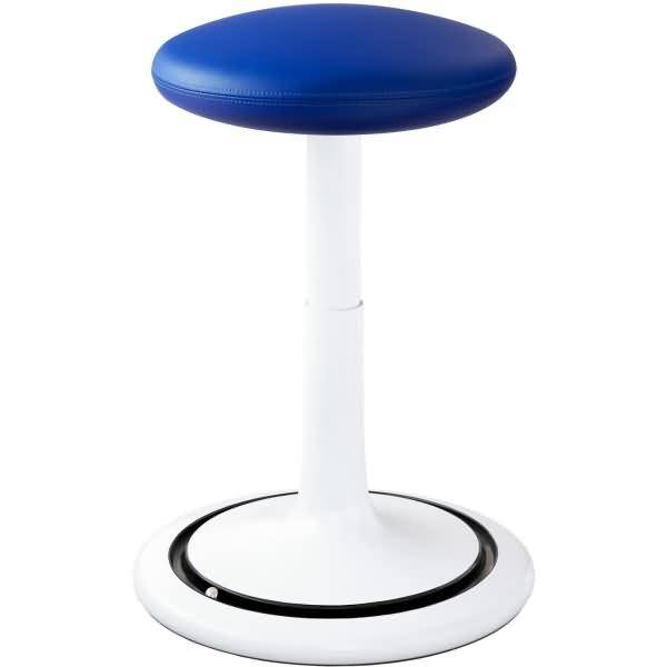 Sitz- und Stehhocker Classic tall 55-77cm skai Kunstleder weiß/blau/schwarz