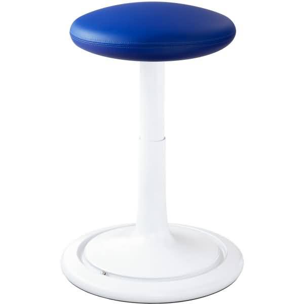Sitz- und Stehhocker Classic tall 55-77cm skai Kunstleder weiß/blau/weiß