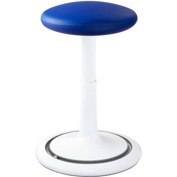 Sitz- und Stehhocker Classic tall 55-77cm skai Kunstleder weiß/blau/silber