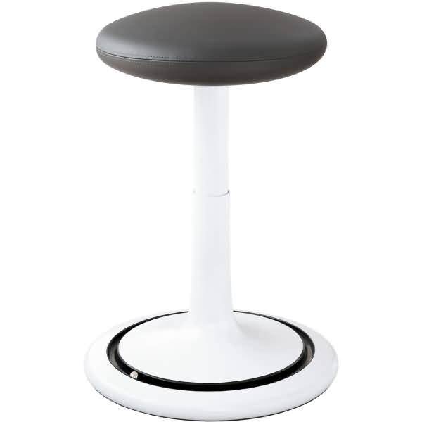 Sitz- und Stehhocker Classic tall 55-77cm skai Kunstleder weiß/grau/schwarz