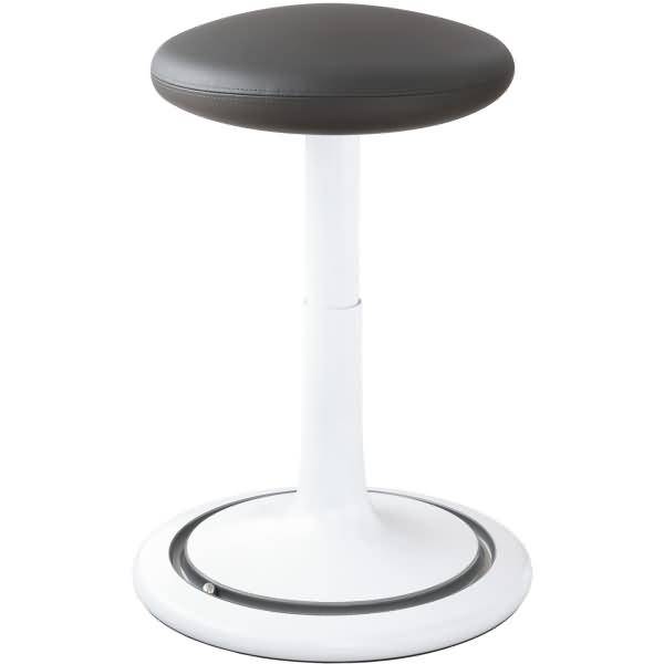 Sitz- und Stehhocker Classic tall 55-77cm skai Kunstleder weiß/grau/silber