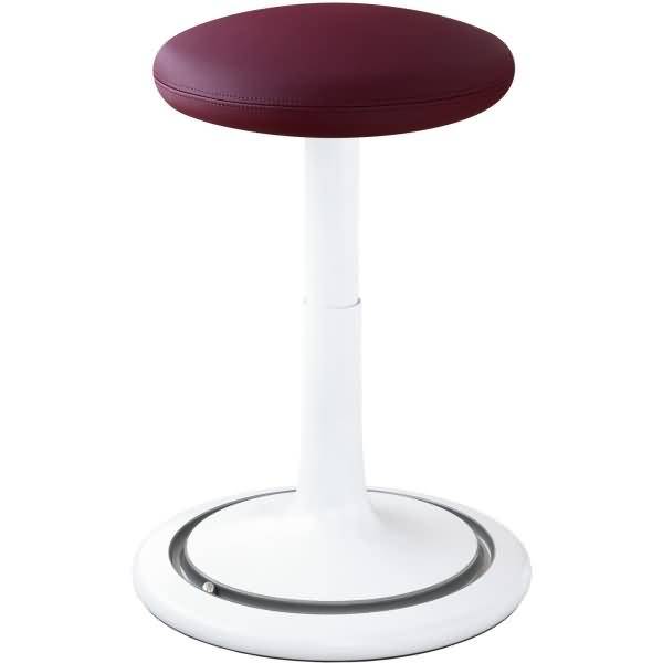 Sitz- und Stehhocker Classic tall 55-77cm skai nature base weiß/lila/silber