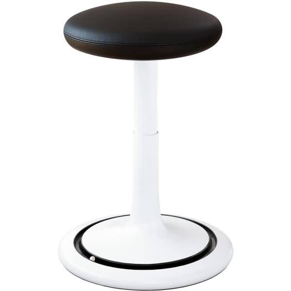 Sitz- und Stehhocker Classic tall 55-77cm Leder weiß/schwarz/schwarz