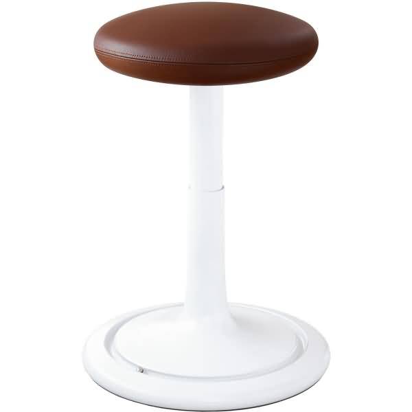 Sitz- und Stehhocker Classic tall 55-77cm Leder weiß/braun/weiß