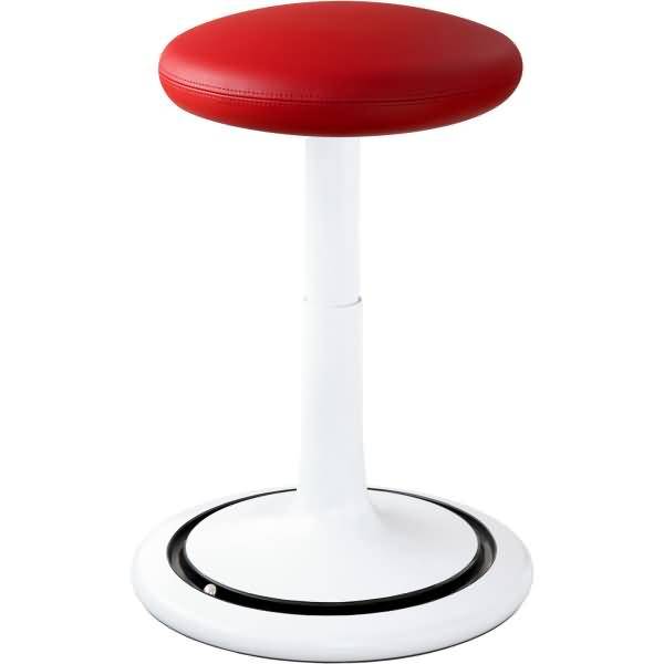 Sitz- und Stehhocker Classic tall 55-77cm Leder weiß/rot/schwarz