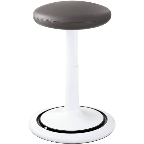 Sitz- und Stehhocker Classic regular 42-64cm Leder weiß/grau/schwarz