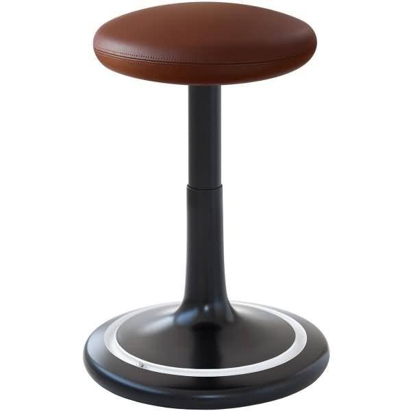 Sitz- und Stehhocker Classic tall 55-77cm Leder schwarz/braun/weiß