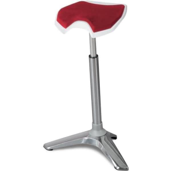 Sitz- und Stehhocker Stand 61-90cm Sattelsitz Mikrofaservlies henna/weiß