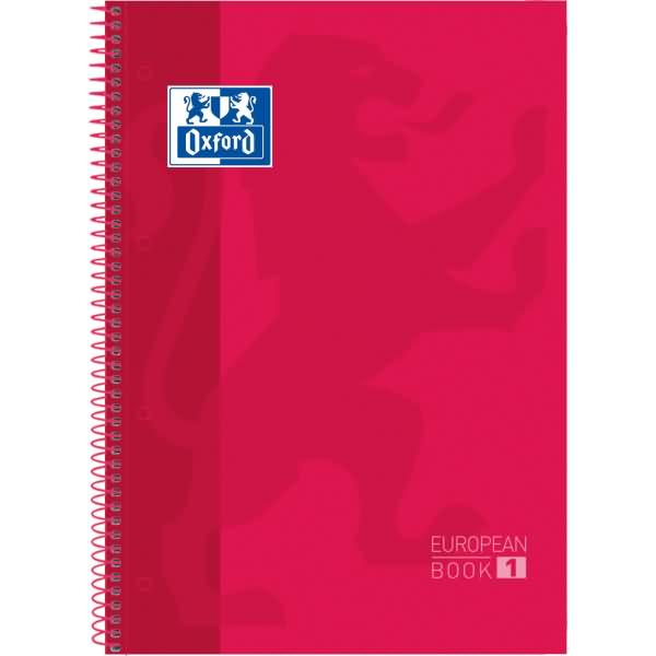 Kollegbuch European Book A4+ kariert 80 Blatt 90 g/qm Hardcover rot