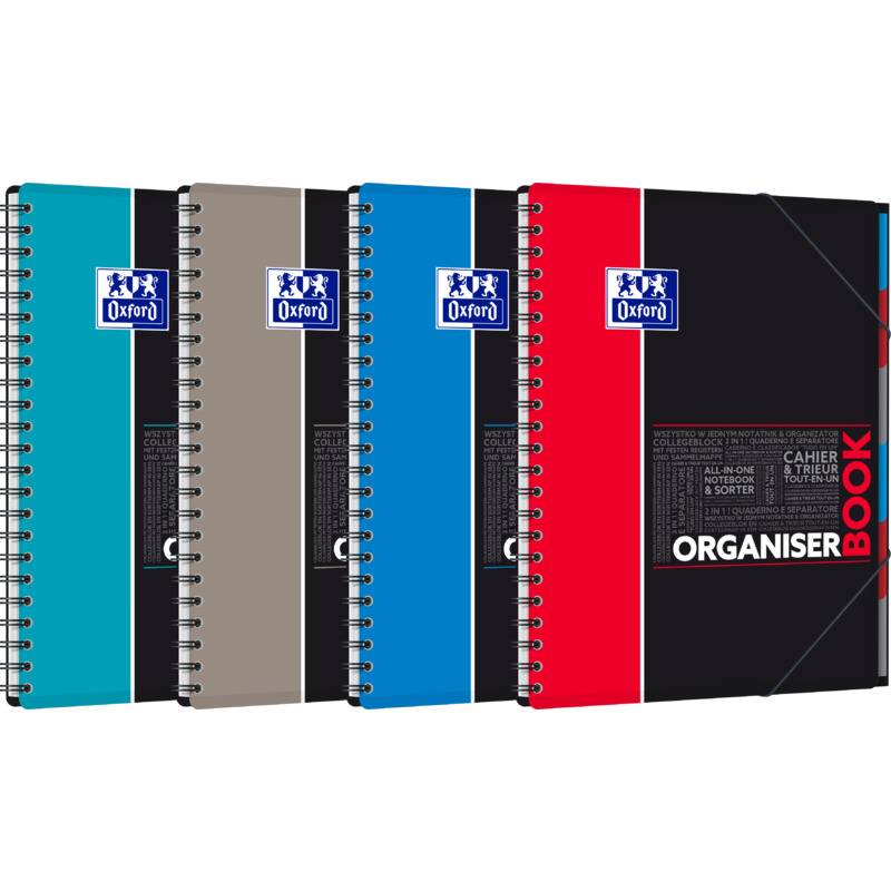 Oxford Studium Collegeblock "ORGANISERBOOK", A4+, kariert