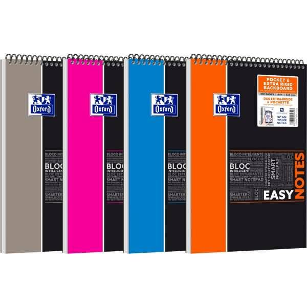 Spiralblock Studium Easynotes A4+ kariert 80 Blatt 90 g/qm Optik Paper farbig sortiert