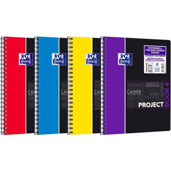 Projectbook Studium A4+ kariert 5mm 70 Blatt 90 g/qm Optik Paper farbig sortiert