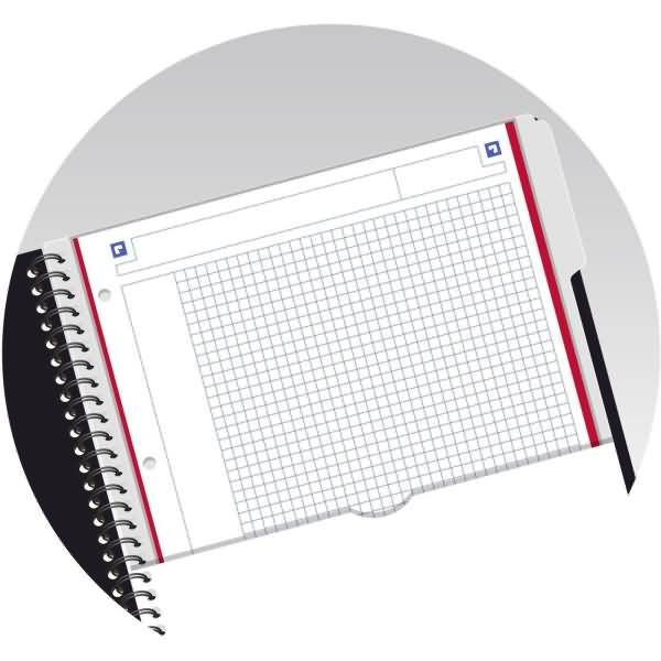 Projectbook Studium A4+ kariert 5mm 70 Blatt 90 g/qm Optik Paper farbig sortiert