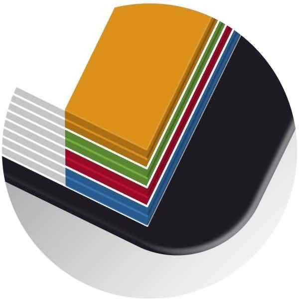 Projectbook Studium A4+ kariert 5mm 70 Blatt 90 g/qm Optik Paper farbig sortiert