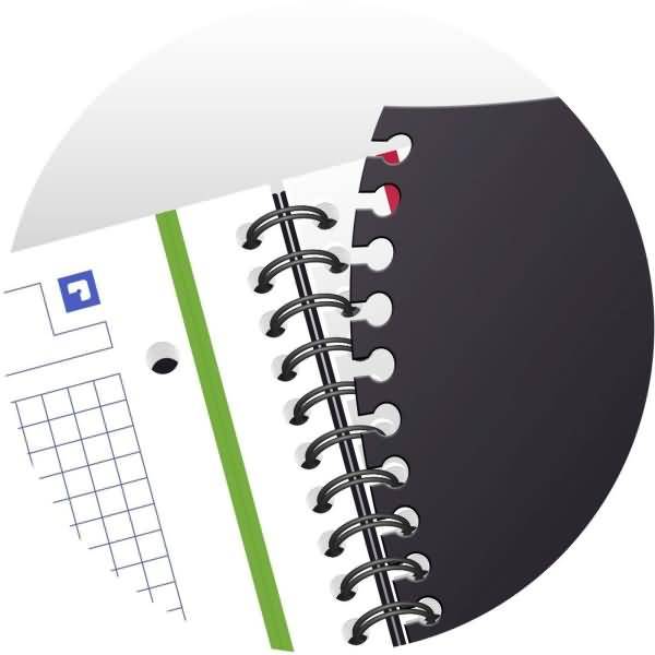 Projectbook Studium A4+ kariert 5mm 70 Blatt 90 g/qm Optik Paper farbig sortiert