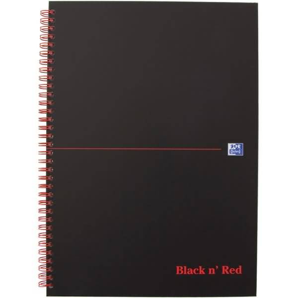 Spiralbuch Office Black 'n Red A4 liniert 8 mm 70 Blatt 90 g/qm