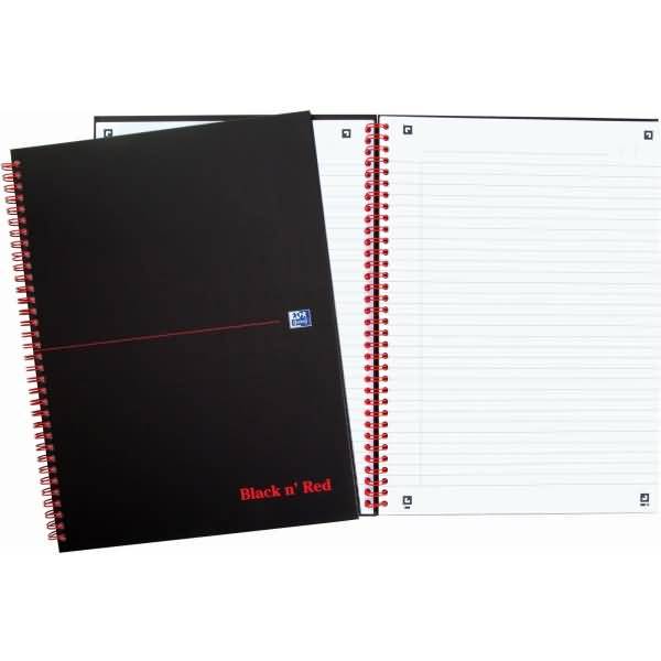 Spiralbuch Office Black 'n Red A5 liniert 8 mm 70 Blatt 90 g/qm