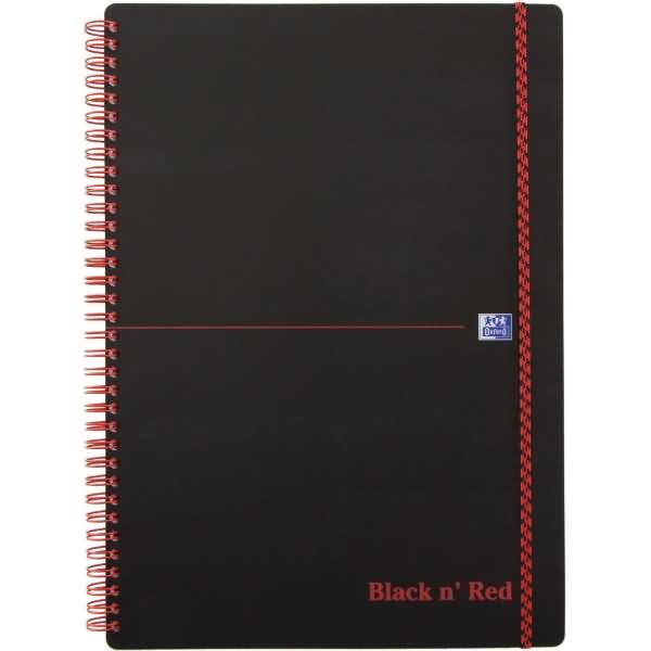 Spiralbuch Office Black 'n Red A4 liniert 8 mm 70 Blatt 90 g/qm
