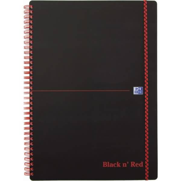 Spiralbuch Office Black 'n Red A4 kariert 5 mm 70 Blatt 90 g/qm