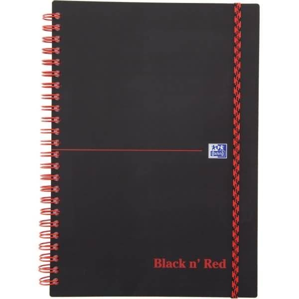 Spiralbuch Office Black 'n Red A5 liniert 8 mm 70 Blatt 90 g/qm