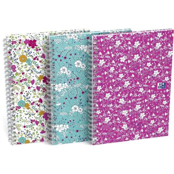 Spiralbuch ForMe Floral B5 60 Blatt kariert Designs sortiert