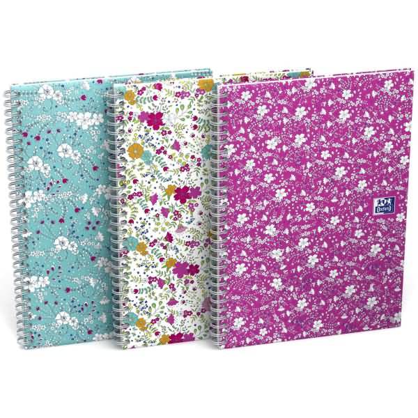 Spiralbuch ForMe Floral A5 60 Blatt kariert Designs sortiert