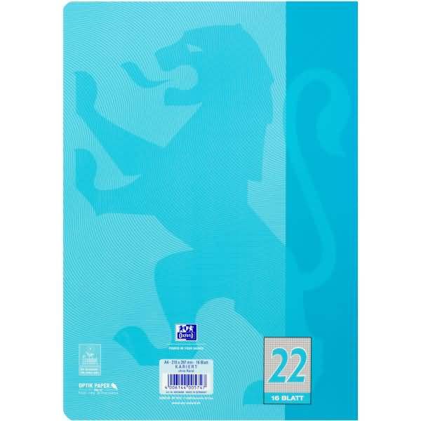 Schulheft Touch A4 Lineatur 22 16 Blatt 90g/qm Optik Paper hellblau