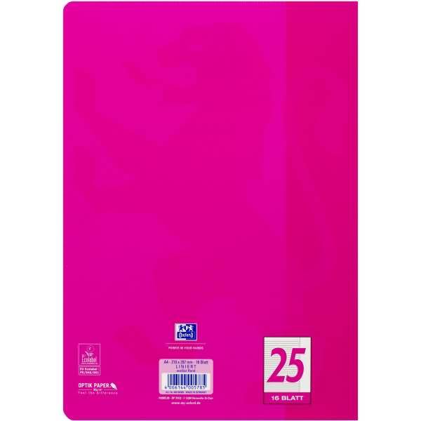 Schulheft Touch A4 Lineatur 25 16 Blatt 90g/qm Optik Paper pink