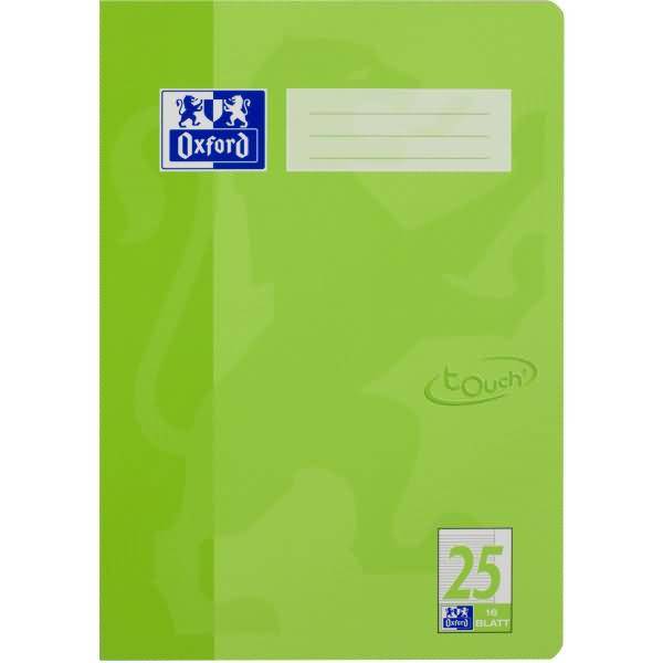 Schulheft Touch A4 Lineatur 25 16 Blatt 90g/qm Optik Paper grasgrün