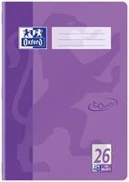 Violettes Oxford-Notizbuch oder Binderhülle mit einem kleinen Etikettenbereich oben und einer „26