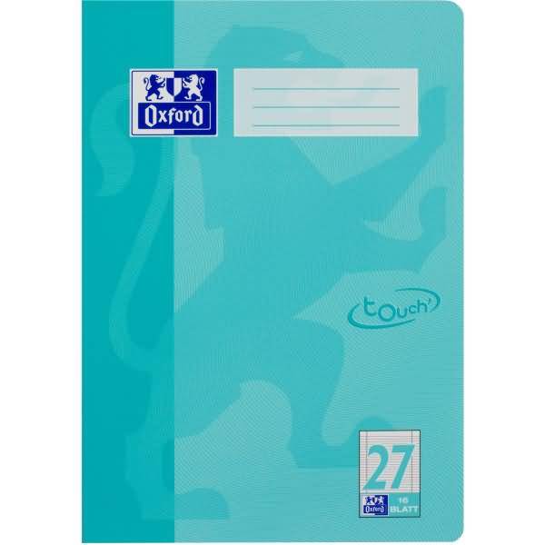 Schulheft Touch A4 Lineatur 27 16 Blatt 90g/qm Optik Paper aqua